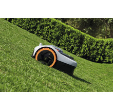 Robot de tuns iarba pe o peluză