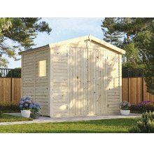 Cabină de grădină din lemn cu fereastră și ușă dublă