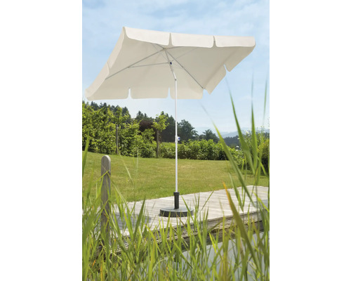 Umbrelă de soare pătrată cu suport de umbrelă în grădină