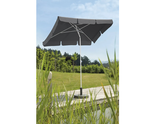Umbrelă de grădină dreptunghiulară cu suport stabil pentru exterior