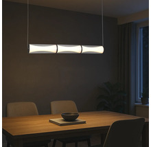 Sufragerie cu masă și corp de iluminat suspendat cu LED modern