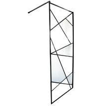 Perete de duș cu design geometric și bară de stabilizare