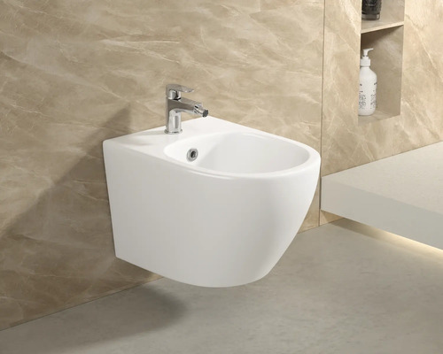 Bideu suspendat cu robinet în baie