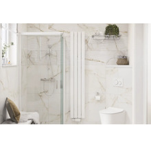 Baie modernă cu duș, radiator și toaletă