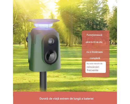 Dispozitiv de respingere a insectelor pentru exterior în grădină
