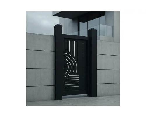 Poartă de grădină cu design modern și linii drepte