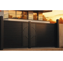 Poartă glisantă din aluminiu cu decor pentru exterior