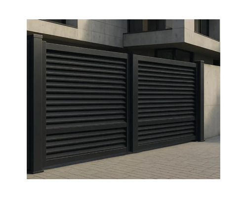Poartă dublă cu structură lamelară pentru exterior