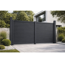 Gard de protecție vizuală cu lamele orizontale pentru exterior