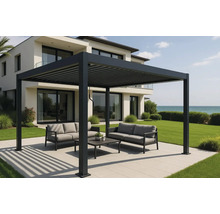 Terasa cu pergolă, mobilier și vedere la mare