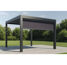 Pergolă modernă cu acoperiș cu lamele și protecție solară pentru zona de grădină