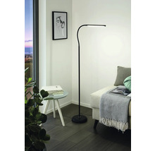 Colț de lectură modern cu lampadar, măsuță laterală și canapea