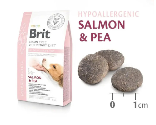 Pachet hrană uscată pentru câini Brit Veterinary Diet cu somon și mazăre, fără cereale