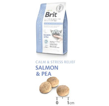 Hrană veterinară Brit pentru pisici, pentru calmare, cu somon și mazăre