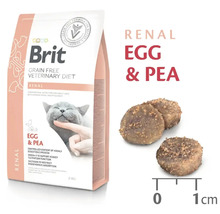 Brit Veterinary Diet Renal hrană pentru pisici, fără cereale, cu ou și mazăre, 2 kilograme
