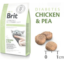 Brit Veterinary Diet Hrană pentru pisici cu diabet cu pui și mazăre în ambalaj de 2 kilograme