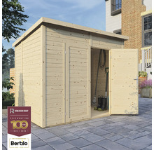 Cabină de grădină din lemn cu uși duble și unelte