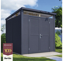 Dulap de grădină din lemn cu ușă dublă pe gazon