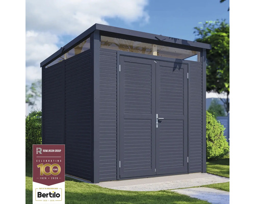 Dulap de grădină din lemn cu ușă dublă pe gazon