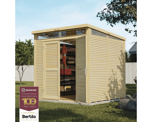 Cabină de grădină din lemn cu ușă dublă și luminator pentru unelte și mobilier de grădină