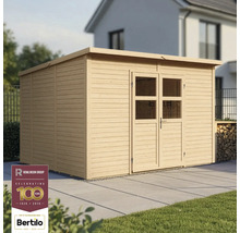 Cabină de grădină din lemn cu ușă dublă și acoperiș plat