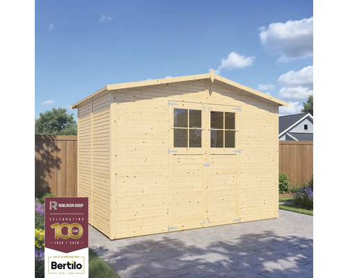 Cabină de grădină din lemn cu fereastră și ușă dublă