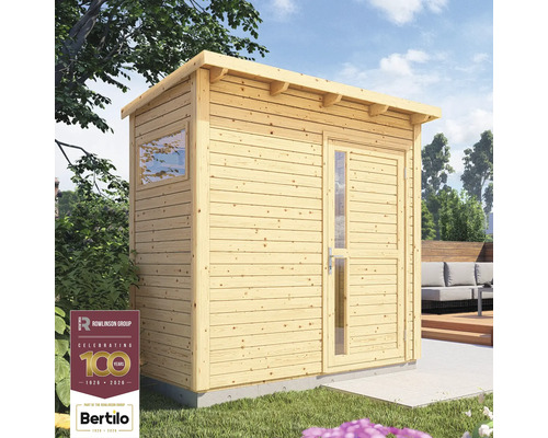 Cabină de grădină din lemn cu fereastră și ușă în aer liber