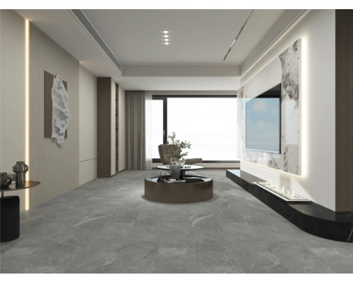 Living luminos cu televizor, măsuță de cafea și operă de artă