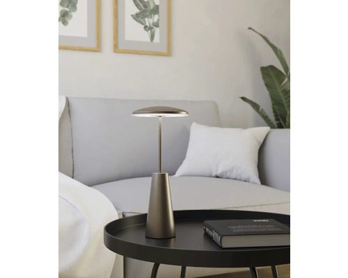 Lampă de masă decorativă pe o masă în camera de zi