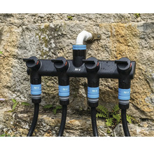 Distribuitor pentru irigații de grădină cu patru racorduri