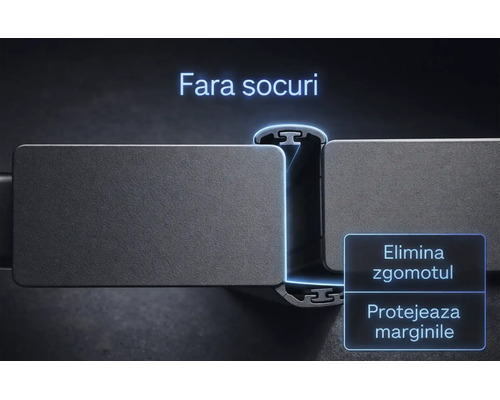 Mecanism de amortizare pentru panouri pentru absorbția șocurilor, reducerea zgomotului și protecția marginilor.