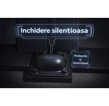 Funcție de închidere lentă pentru închidere silențioasă și protecție prin amortizare.