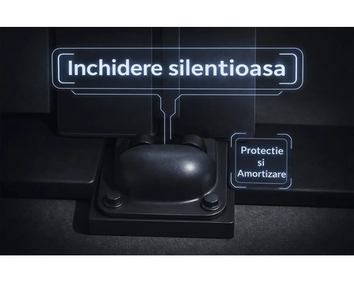 Funcție de închidere lentă pentru închidere silențioasă și protecție prin amortizare.