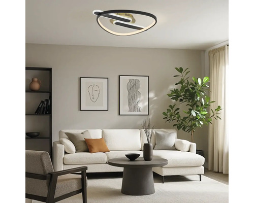 Plafonieră cu LED integrat Rabalux Brantiel 60W 3000 lumeni, negru