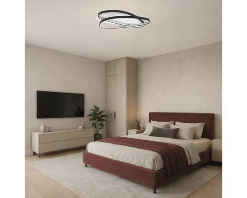 Plafonieră cu LED integrat Rabalux Brantiel 57W 3200 lumeni 3000K, neagră