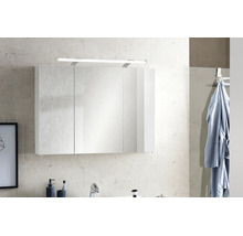 Dulap baie cu oglindă Dorina 90x75 cm PAL alb 3 uşi cu iluminare