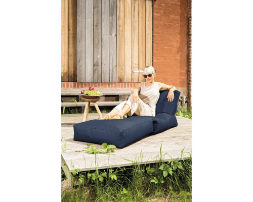 Fotoliu puf exterior/interior Twist Scuba XXL albastru închis 90x70x80 cm (180x70x60 cm întins)
