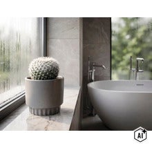 Mască ghiveci FloraSelf Jessen ceramică Ø 6 cm H 6 cm gri (Image AI modified or generated)
