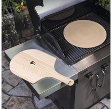 Grătar cu piatră pentru pizza și paletă de pizza din lemn