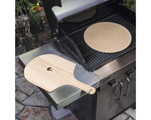 Grătar cu piatră pentru pizza și paletă de pizza din lemn