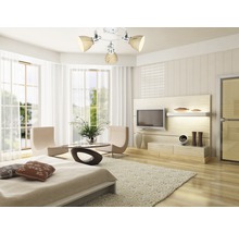 Cerc spoturi Krater E27 max. 3x40W, alb/imitație lemn