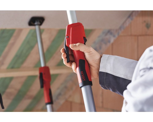 Logo Bessey cu o mână care operează un suport telescopic pentru montaj pe tavan