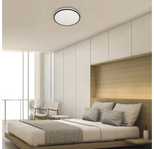 Plafonieră cu LED integrat Sternenhimmel 24W 2400 lumeni 3000-6500K, cu telecomandă, negru/alb cu efecte de stele