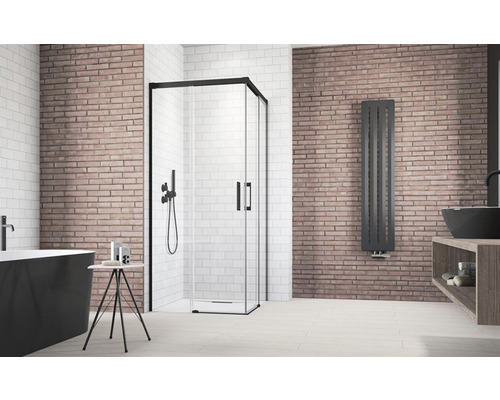Ușă duș glisantă Radaway Idea Black KDD stânga 90x200,5 cm, sticlă  transparentă, profil negru - HORNBACH România