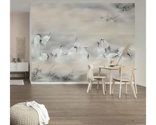 Vedere a camerei cu fototapet cu motiv de cocor