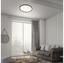 Plafonieră cu LED integrat Slim 22W 3000 lumeni, 2700-6500K, rotundă, cu telecomandă, negru