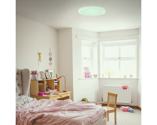 Plafonieră cu LED integrat Slim 15W 1850 lumeni Ø293 mm,lumină RGBW, cu telecomandă, albă Plafonieră cu LED integrat Slim 15W 1850 lumeni Ø293 mm,lumină RGBW, cu telecomandă, albă