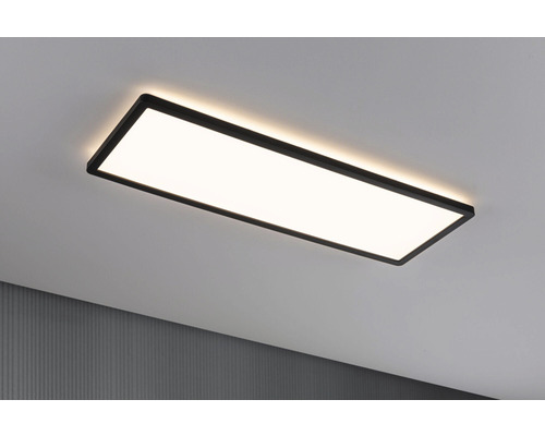 Panou cu LED integrat Auria 23W 1800 lumeni 58x20 cm, montaj aplicat, lumină caldă, negru