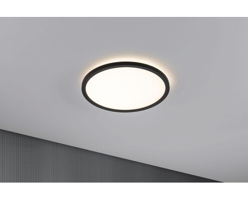 Panou cu LED integrat Auria 19W 1600 lumeni Ø29,3 cm, montaj aplicat, lumină caldă, negru