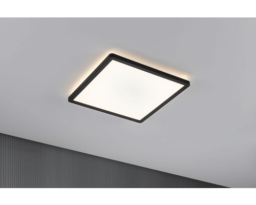 Panou cu LED integrat Auria 19W 1600 lumeni 29,3x29,3 cm, montaj aplicat, lumină caldă, negru